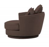Drehsessel Comfy in braun Web-Velours XL Sessel 360 drehbar inklusive 3 x Kissen