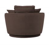 Drehsessel Comfy in braun Web-Velours XL Sessel 360 drehbar inklusive 3 x Kissen
