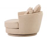 Drehsessel Comfy in wollwei Web-Velours XL Sessel 360 drehbar inklusive 3 x Kissen