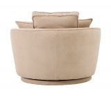 Drehsessel Comfy in wollwei Web-Velours XL Sessel 360 drehbar inklusive 3 x Kissen