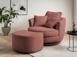 Drehsessel Comfy in terracotta Web-Velours XL Sessel 360 drehbar inklusive 3 x Kissen