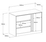 Parisot Kommode Escale5 in Eiche japanisch Sideboard 110 cm