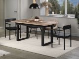 Esstisch Syncro in Tabak Eiche und Metall schwarz Industrial Look ausziehbar 160 - 200 cm