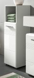 Badezimmer Kommode Carlo in wei Hochglanz und grau Badkommode mit Soft-Close 30 x 95 cm