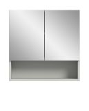 Badezimmer Spiegelschrank Carlo in grau Badschrank 2-trig mit Soft-Close 55 cm