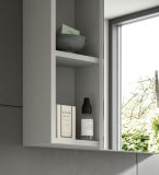 Badezimmer Spiegelschrank Carlo in grau Badschrank 1-trig mit Soft-Close 55 cm