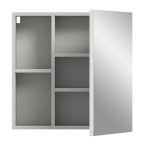 Badezimmer Spiegelschrank Carlo in grau Badschrank 1-trig mit Soft-Close 55 cm