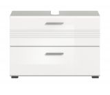 Waschbeckenunterschrank Carlo in wei Hochglanz und grau Badezimmer Unterschrank 80 cm