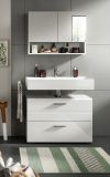 Badezimmer Spiegelschrank Carlo in grau Badschrank 2-trig mit Soft-Close 74 cm