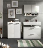 Badezimmer Spiegelschrank Carlo in grau Badschrank 2-trig mit Soft-Close 74 cm