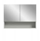 Badezimmer Spiegelschrank Carlo in grau Badschrank 2-trig mit Soft-Close 74 cm