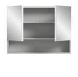 Badezimmer Spiegelschrank Carlo in grau Badschrank 2-trig mit Soft-Close 74 cm