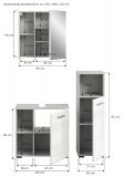 Badmbel Set 3-teilig Carlo in wei Hochglanz und grau Badkombination mit Soft-Close 105 cm