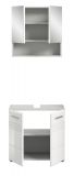 Badmbel Set 2-teilig Carlo in wei Hochglanz und grau Badkombination mit Soft-Close 60 x 190 cm