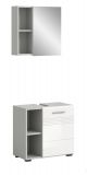 Badmbel Set 2-teilig Carlo in wei Hochglanz und grau Badkombination mit Soft-Close 60 x 190 cm
