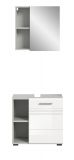 Badmbel Set 2-teilig Carlo in wei Hochglanz und grau Badkombination mit Soft-Close 60 x 190 cm