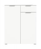 Kommode Riano in wei mit Glasauflage Sideboard 90 cm, Soft-Close-Funktion