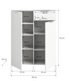 Kommode Riano in wei mit Glasauflage Sideboard 90 cm, Soft-Close-Funktion