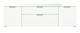 TV-Lowboard Riano in wei mit Glasauflage TV Unterteil 180 cm, Soft-Close-Funktion