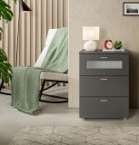 Nachttisch Dante in grau Nachtkommode in Komforthhe 45 x 60 cm