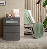 Nachttisch Dante in grau Nachtkommode in Komforthhe 45 x 60 cm