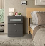 Nachttisch Dante in grau Nachtkommode in Komforthhe 45 x 60 cm