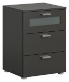 Nachttisch Dante in grau Nachtkommode in Komforthhe 45 x 60 cm