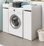 Badezimmer Kommode Flexy in wei Anstellregal mit Apothekerauszug 29 x 101 cm