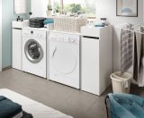 Waschmaschinenumbau Set Flexy in wei 4-teilig 2 x berbauschrank und 2 x Anstellregal