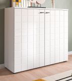 Kommode Hakon in wei Hochglanz Sideboard 92 x 86 cm