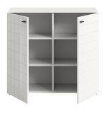 Kommode Hakon in wei Hochglanz Sideboard 92 x 86 cm