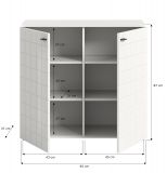 Kommode Hakon in wei Hochglanz Sideboard 92 x 86 cm