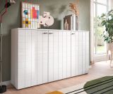 Sideboard Hakon in wei Hochglanz Kommode 138 x 86