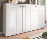Sideboard Hakon in wei Hochglanz Kommode 138 x 86