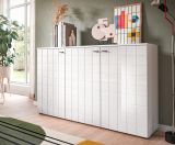 Sideboard Hakon in wei Hochglanz Kommode 138 x 86