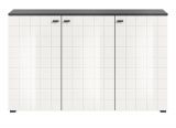 Sideboard Hakon in wei Hochglanz und grau Kommode 138 x 86