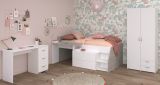 Parisot Kinder- und Jugendzimmer Milky13 in wei und grau Loft Komplett-Set 3-teilig