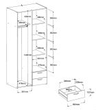 Parisot Kinder- und Jugendzimmer Milky13 in wei und grau Loft Komplett-Set 3-teilig