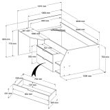 Parisot Kinder- und Jugendzimmer Milky12 in wei und grau Loft Komplett-Set 3-teilig