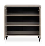Kommode Brebbia in sand und schwarz Sideboard 90 cm, Soft-Close-Funktion