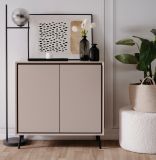 Kommode Brebbia in sand und schwarz Sideboard 90 cm, Soft-Close-Funktion