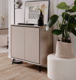 Kommode Brebbia in sand und schwarz Sideboard 90 cm, Soft-Close-Funktion