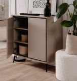 Kommode Brebbia in sand und schwarz Sideboard 90 cm, Soft-Close-Funktion