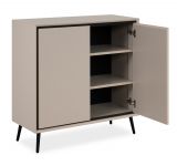 Kommode Brebbia in sand und schwarz Sideboard 90 cm, Soft-Close-Funktion