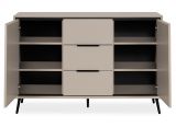 Sideboard Brebbia in sand und schwarz Kommode 135 cm, Soft-Close-Funktion