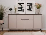 Sideboard Brebbia in sand und schwarz Kommode 175 cm, Soft-Close-Funktion