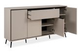 Sideboard Brebbia in sand und schwarz Kommode 175 cm, Soft-Close-Funktion