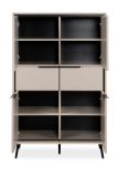 Highboard Brebbia in sand und schwarz Kommode 90 x 140 cm, Soft-Close-Funktion