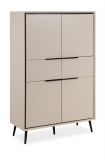 Highboard Brebbia in sand und schwarz Kommode 90 x 140 cm, Soft-Close-Funktion