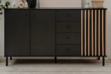 Sideboard Biella in schwarz und Artisan Eiche, 160 x 90 cm Anti Fingerprint beschichtet